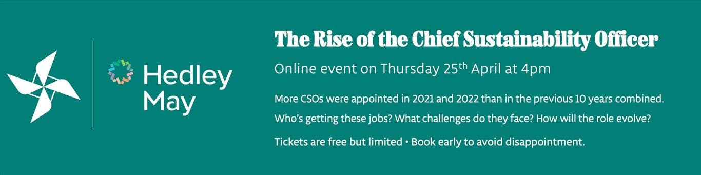 A poster for The Rise of the Chief Sustainability Officer 